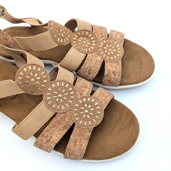 David Tate Quilt Slingback Embellished Strappy Sandals Brown Size 8.5W EU39 - Picture 11 of 11